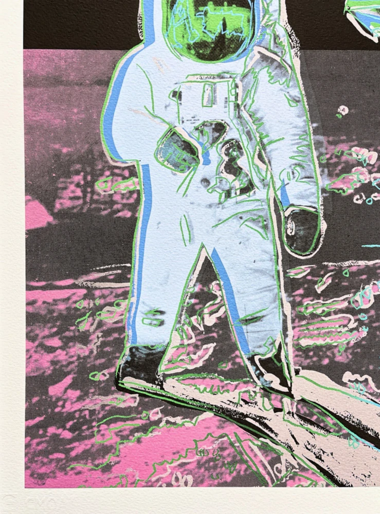Andy Warhol - Moonwalk sytě růžový x/500 - signováno, 50x50cm, limitovaná edice CMOA s certifikátem
