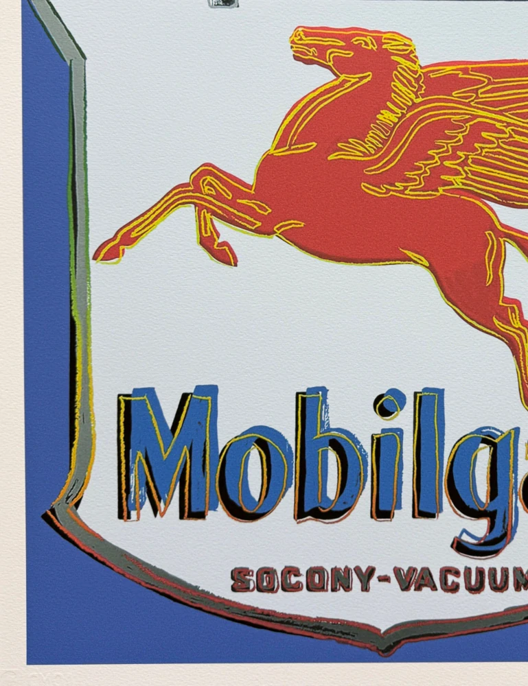 Andy Warhol - Mobilgas modrý 56/500 - signováno, 50x50cm, limitovaná edice CMOA s certifikátem