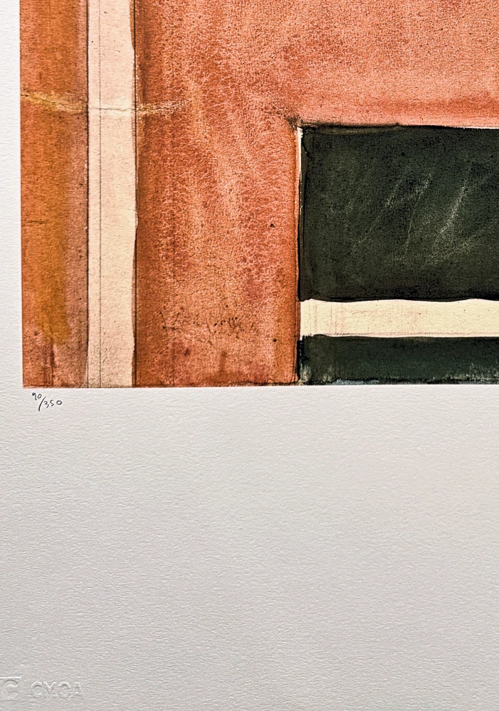 František Kupka - Abstrakce v oranžové a šedé 90/350 - limitovaná edice s certifikátem, 50x70cm