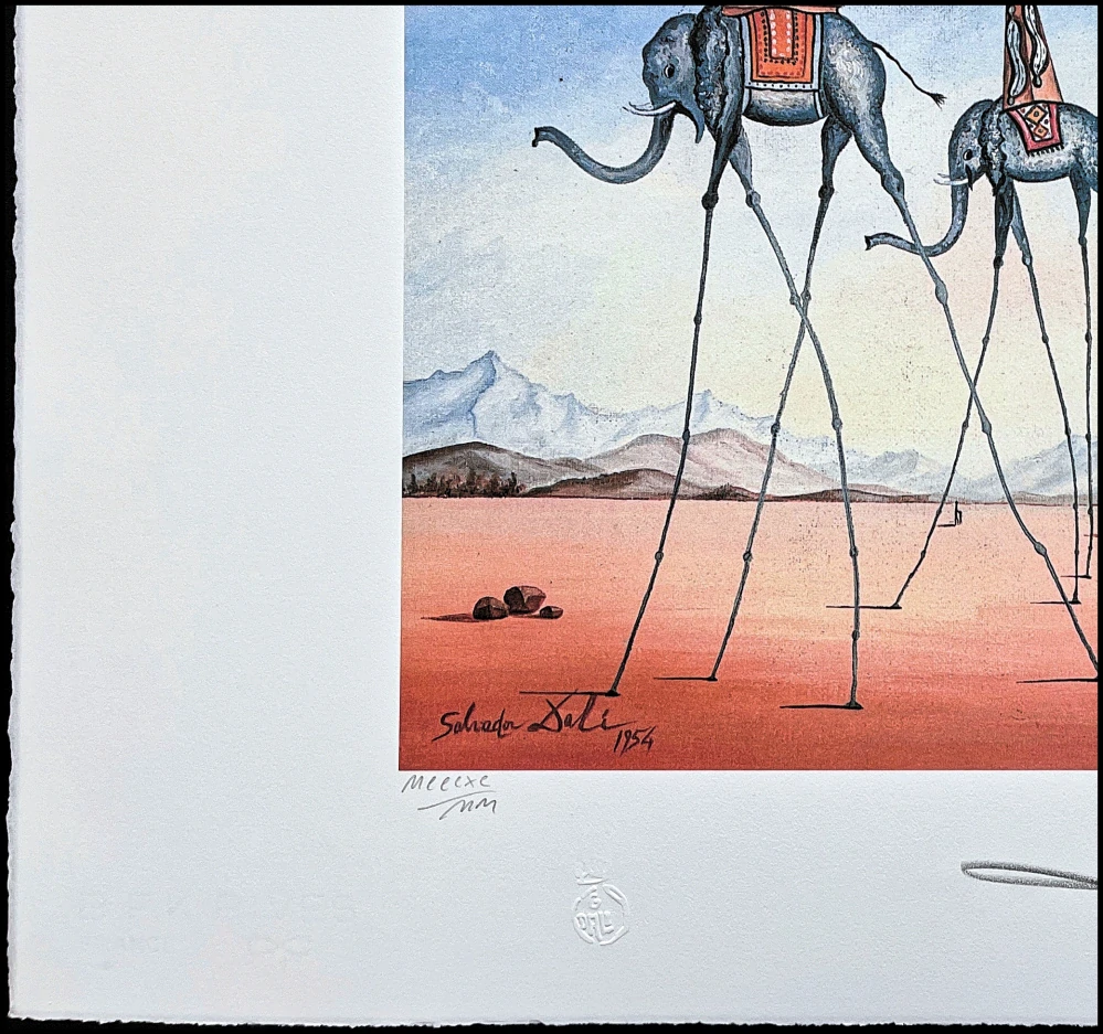 Salvador Dalí - Elephants - signováno, limitovaná edice, 50x66cm