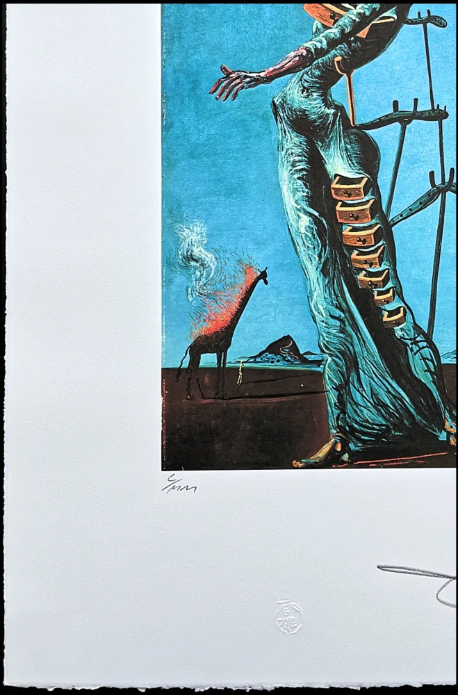 Salvador Dalí - The Burning Giraffe - signováno, limitovaná edice, 50x66cm