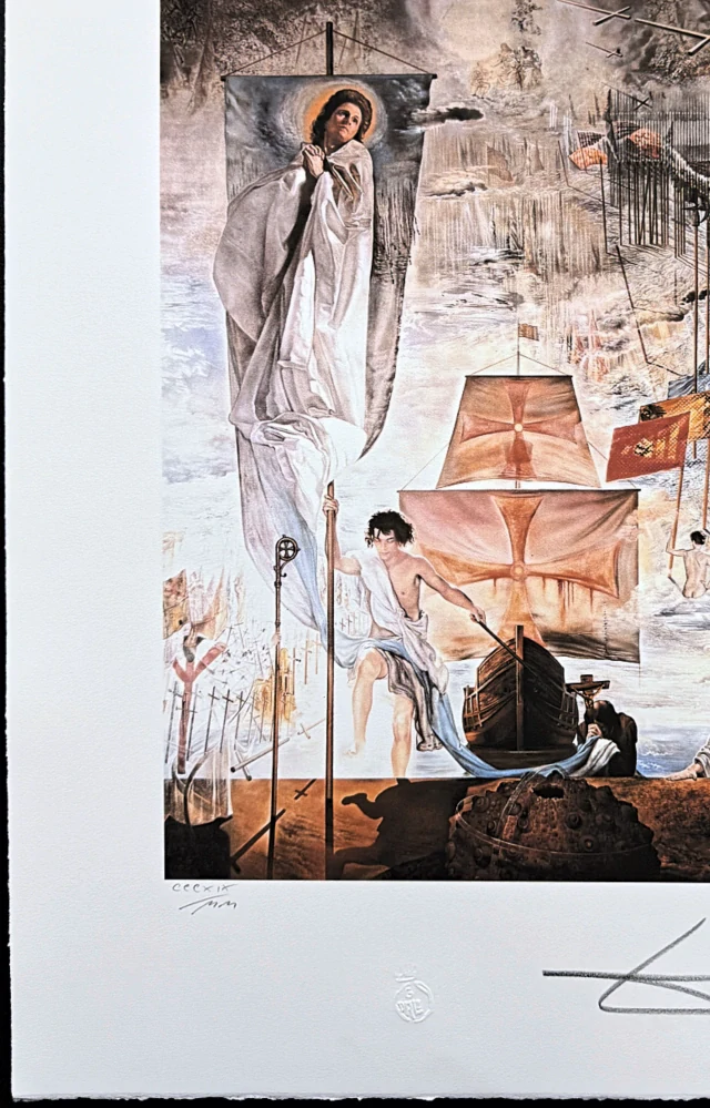Salvador Dalí - The Discovery of America by Christopher Columbus - signováno, limitovaná edice, 50x66cm