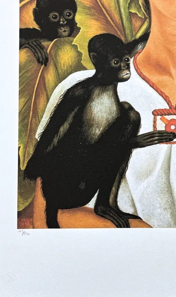 Frida Kahlo - Self Portrait with monkeys 103/250 - limitovaná edice s certifikací, 50x70cm