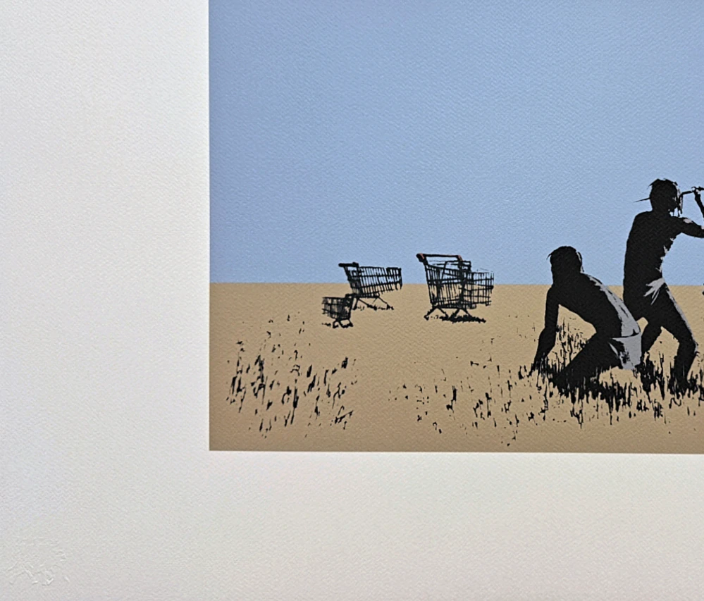 Banksy - Trolley hunters 80/150 - číslovaná edice s certifikátem, 70x50cm
