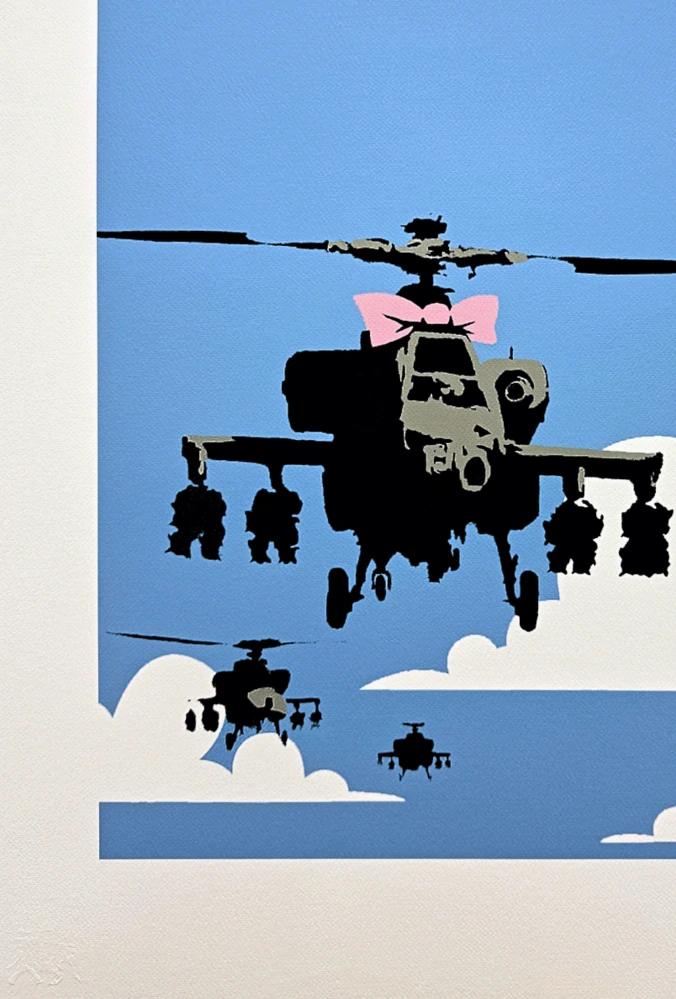 Banksy - Happy Choppers 57/150 - číslovaná edice s certifikátem, 50x70cm