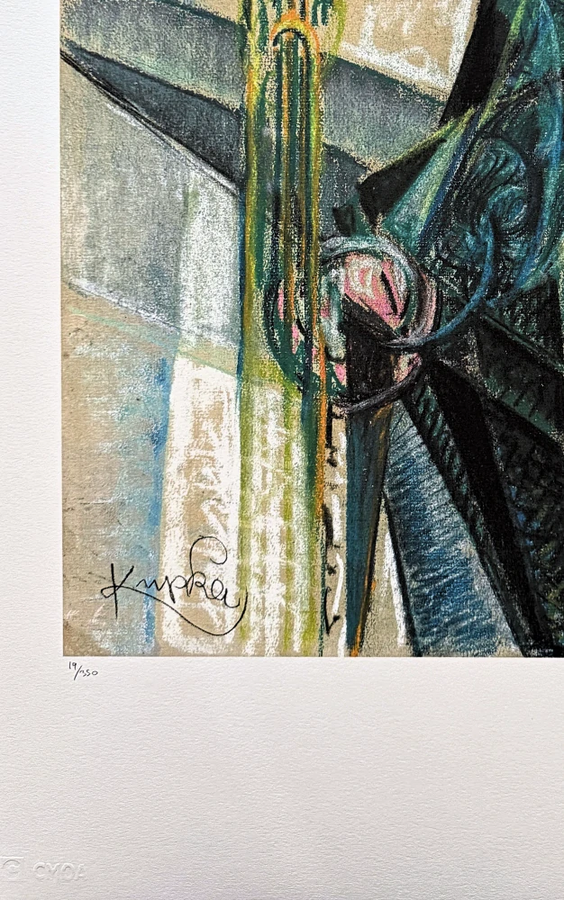 František Kupka - Abstract composition green and blue 19/350 - limitovaná edice s certifikátem, 50x70cm