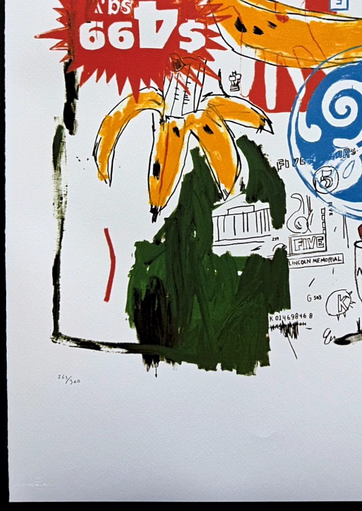 Jean-Michel Basquiat - Bananas 263/300 - limitovaná edice, signováno, 50x70cm