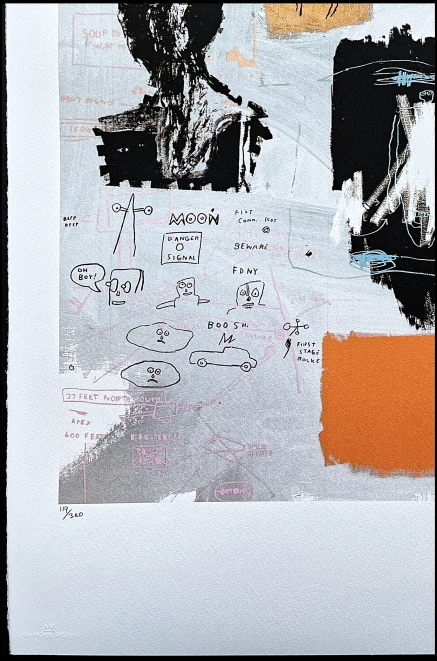 Jean-Michel Basquiat - Symbols and signs 119/300 - limitovaná edice, signováno, 50x70cm