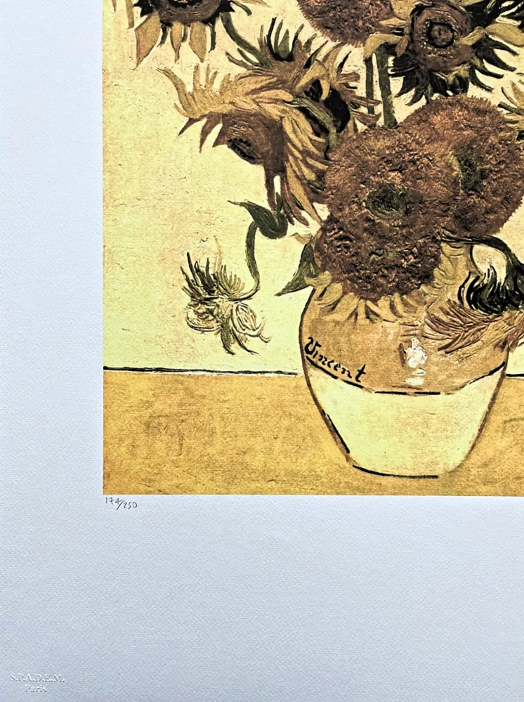 Vincent van Gogh - Vase with Fifteen Sunflowers 174/250 - limitovaná edice s certifikátem, 50x70cm