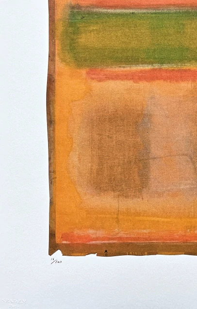 Mark Rothko - Untitled green and beige x/200 - signováno, s certifikátem, 50x65 cm