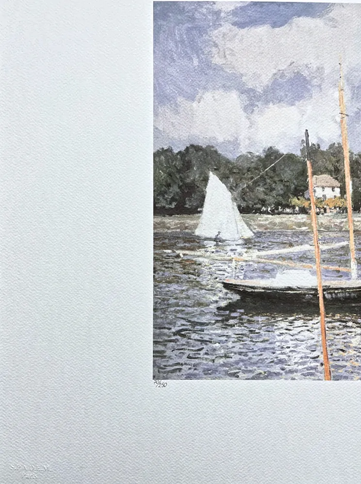 Claude Monet - The Argenteuil Bridge 70/250 - limitovaná edice s certifikátem, 70x50cm
