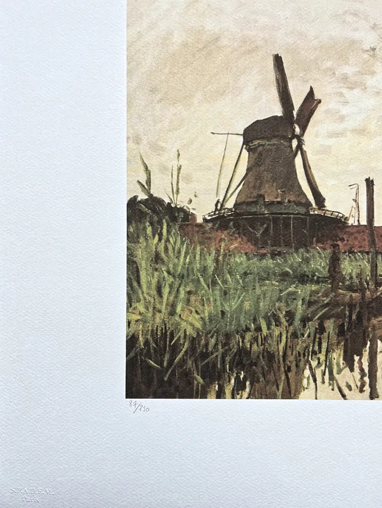 Claude Monet - Windmill and Boats near Zaandam 87/250 - limitovaná edice s certifikátem, 70x50cm