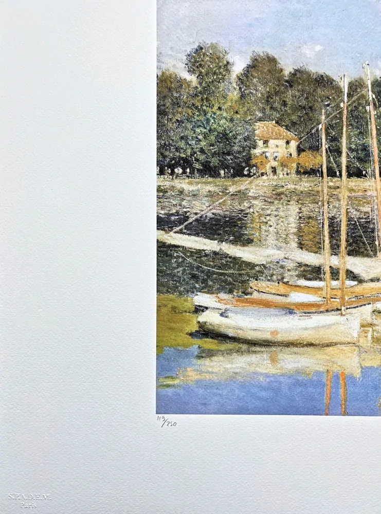 Claude Monet - The Argenteuil Bridge 119/250 - limitovaná edice s certifikátem, 70x50cm