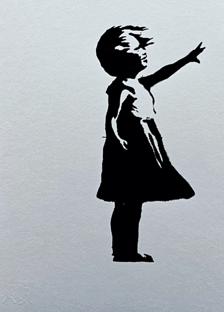 Banksy - Girl with Balloon x/150 - číslovaná edice s certifikátem, 50x70cm