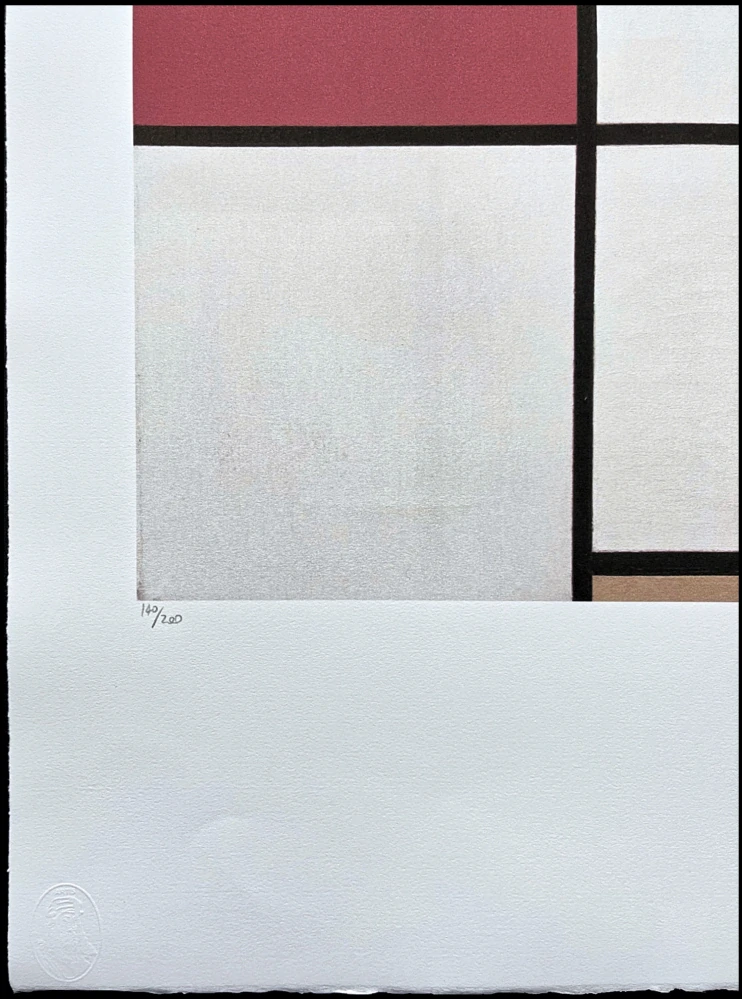 Piet Mondrian - Composition with red blue and yellow 140/200 - signováno, limitovaná edice, 50x66cm