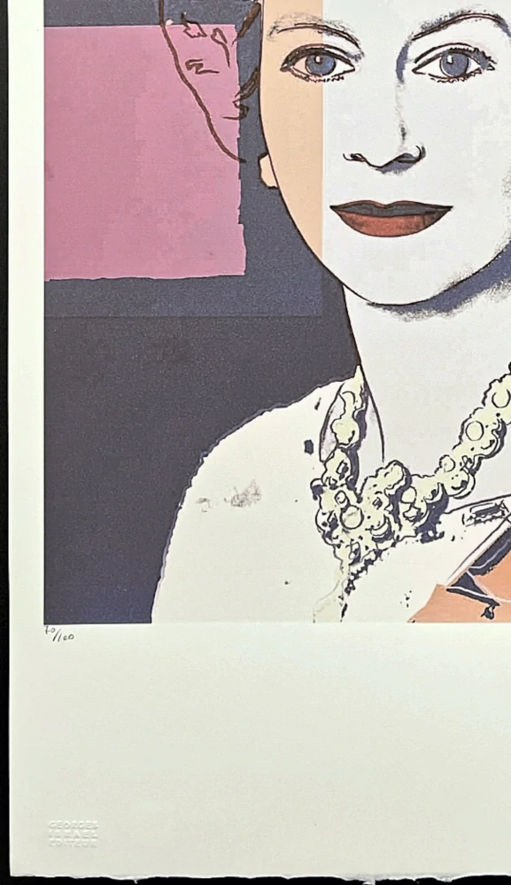 Andy Warhol - Queen Elizabeth II. modro hnědá 70/100 - edice Leo Castelli s certifikátem