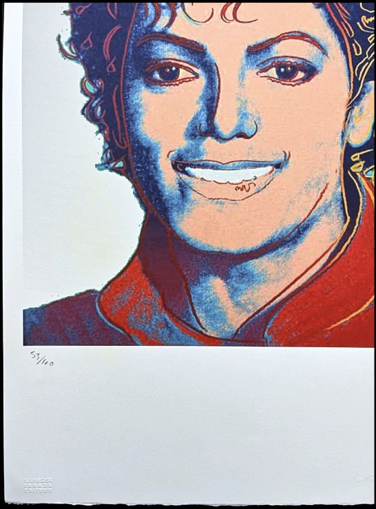 Andy Warhol - Michael Jackson světle šedý x/100 - edice Leo Castelli s certifikátem