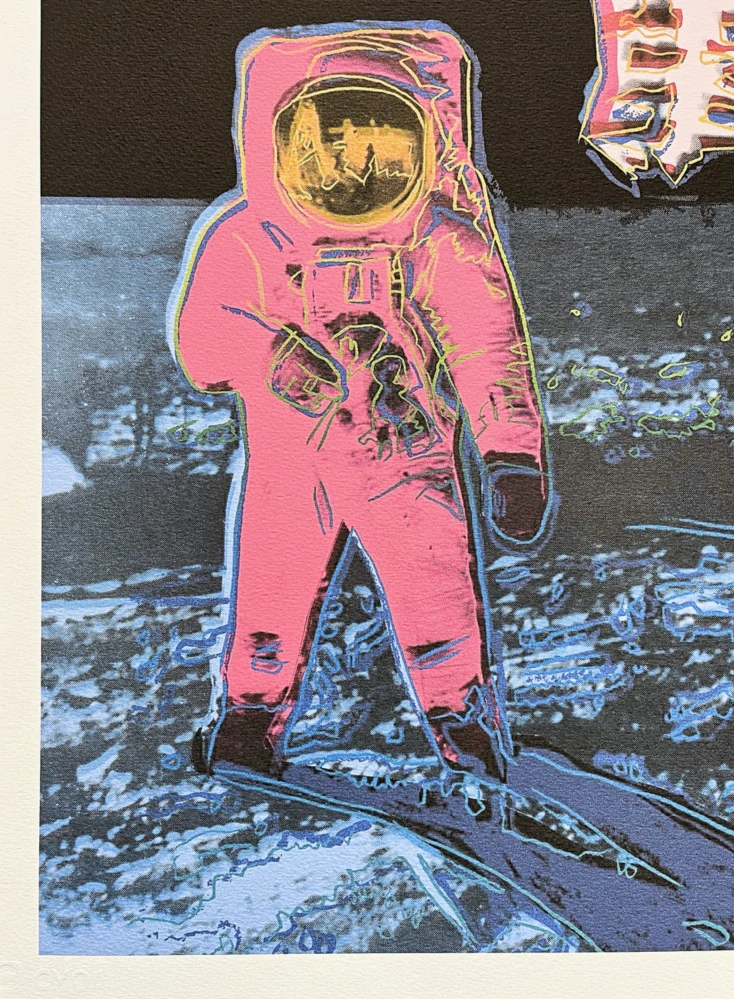 Andy Warhol - Moonwalk růžovo-modrý x/500 - signováno, 50x50cm, limitovaná edice CMOA s certifikátem