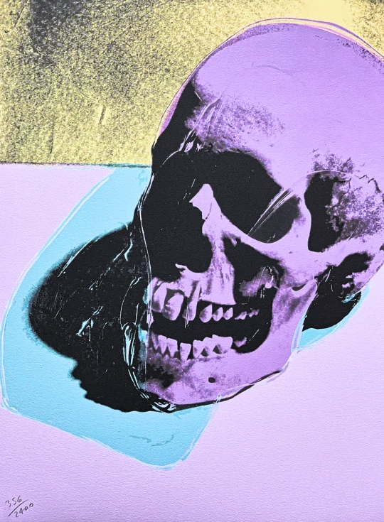 Andy Warhol - Skull fialová 356/2400 - 60x60cm, limitovaná edice CMOA s certifikátem