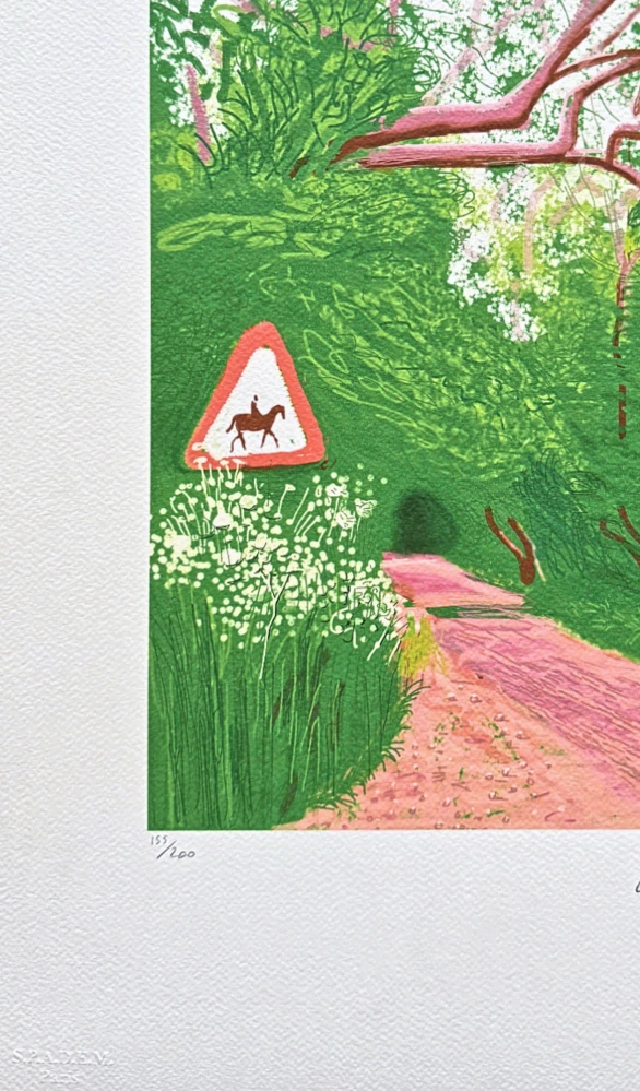 David Hockney - Arrival of Spring in Woldgate 155/200 - limitovaná edice, s certifikátem, 35x50 cm