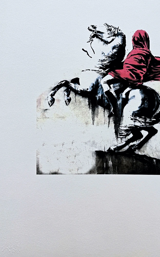 Banksy - Horse rider 83/150 číslovaná edice s certifikátem, 50x70cm