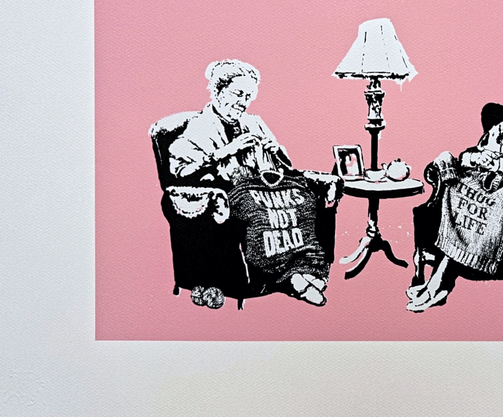 Banksy - Grannies 24/150 - číslovaná edice s certifikátem, 70x50cm