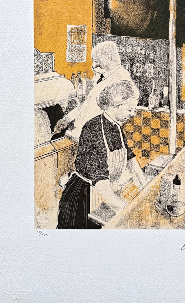 David Hockney - Fish and chip shop 40/200 - limitovaná edice, s certifikátem, 35x50 cm