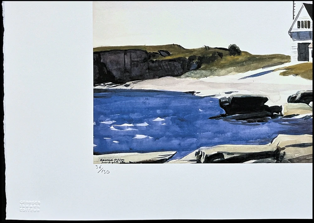 Edward Hopper - Coast guard station maine 36/150 - limitovaná edice, s certifikátem, 57x38 cm
