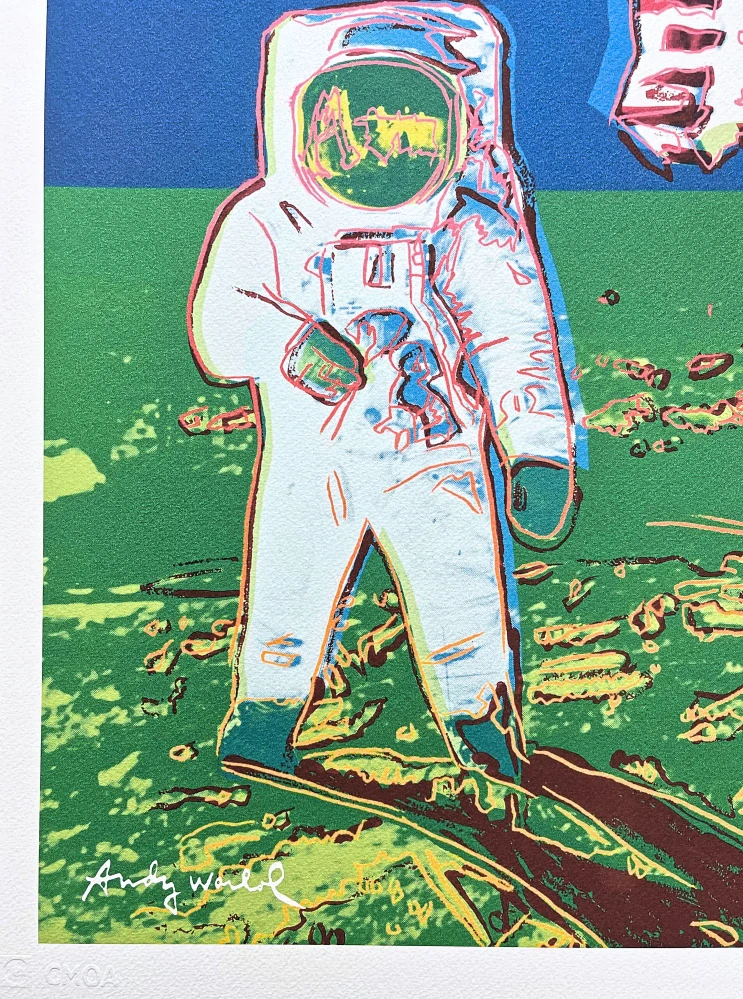 Andy Warhol - Moonwalk - zeleno-modrý x/500 - signováno, 50x50cm, limitovaná edice CMOA s certifikátem