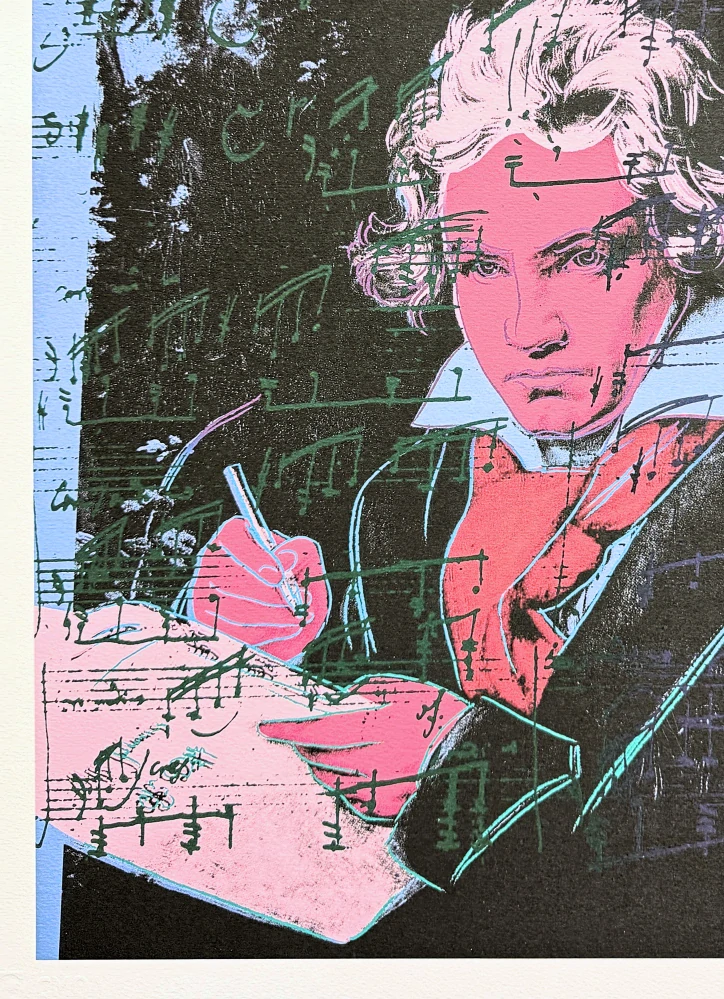 Andy Warhol - Beethoven - růžovo-černý 127/500 - signováno, 50x50cm, limitovaná edice CMOA s certifikátem