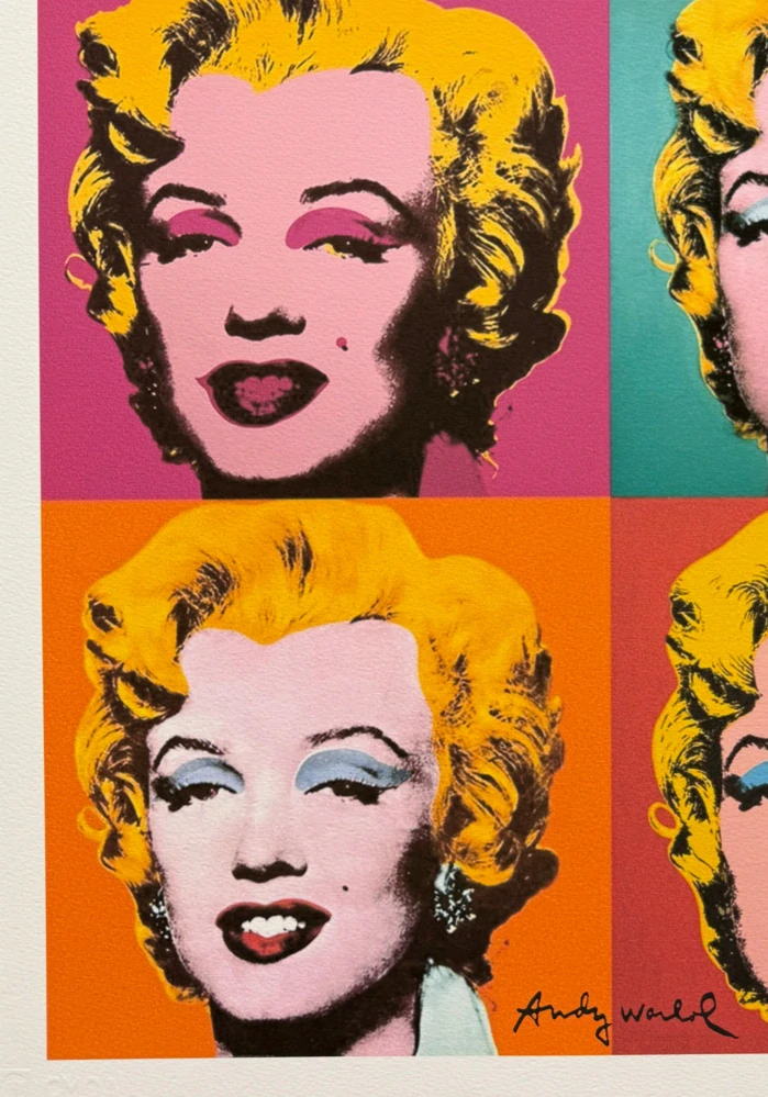 Andy Warhol - 4x barevná Marilyn Monroe 81/500 - signováno, 50x50cm, limitovaná edice CMOA s certifikátem
