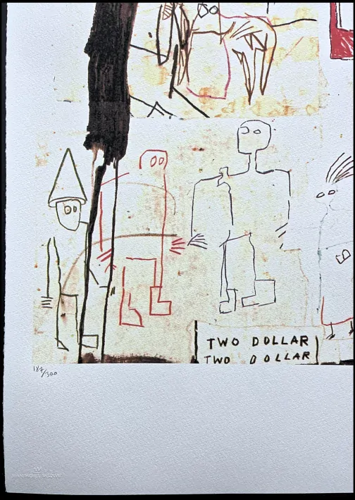 Jean-Michel Basquiat - Santo versus Second Avenue 187/300 - limitovaná edice, signováno, 50x70cm