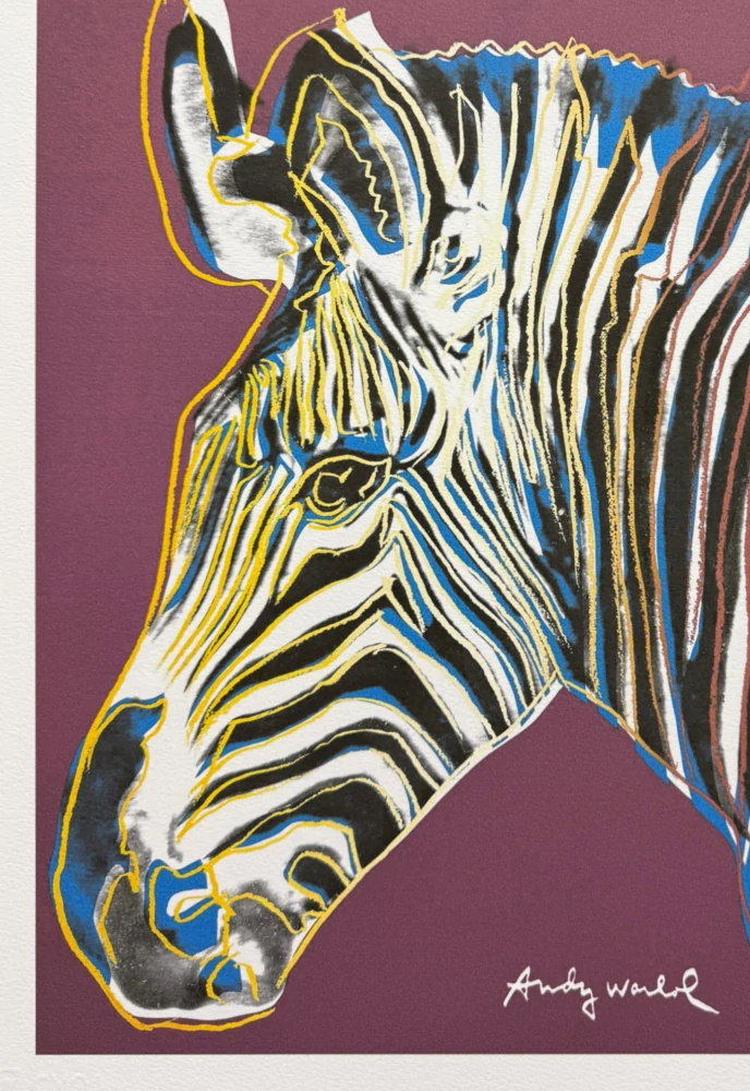Andy Warhol - Grevys zebra sytě růžová 55/500 - signováno, 50x50cm, limitovaná edice CMOA s certifikátem
