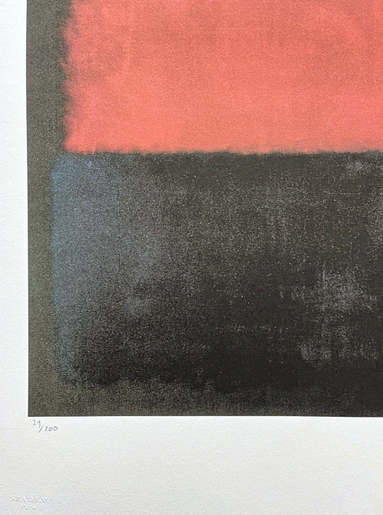 Mark Rothko - Red on black x/200 - signováno, s certifikátem, 50x65 cm