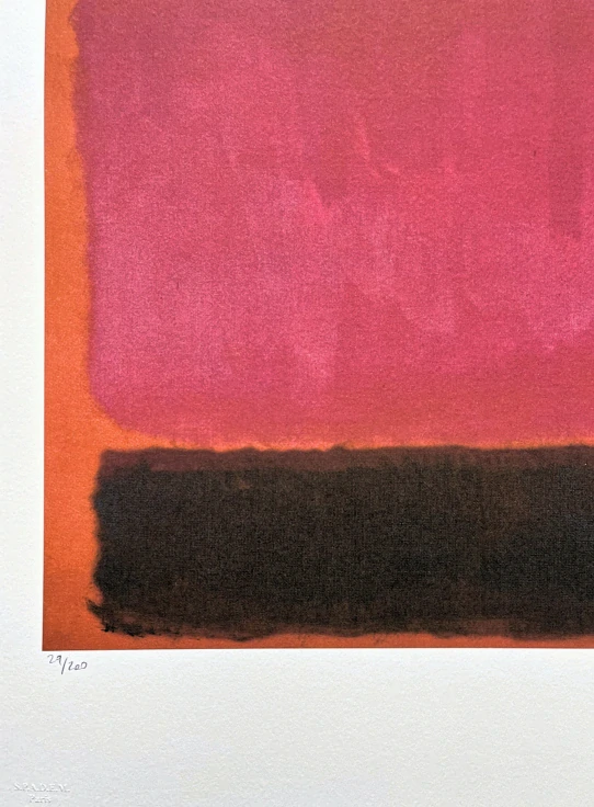 Mark Rothko - Pink and black on orange x/200 - signováno, s certifikátem, 50x65 cm