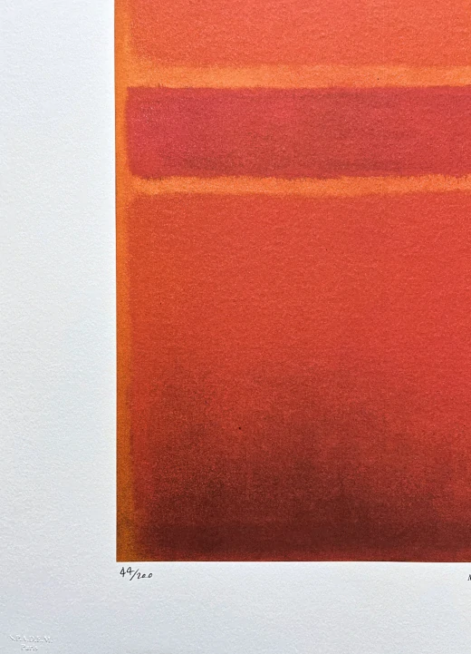Mark Rothko - Red and two orange stripes x/200 - signováno, s certifikátem, 50x65 cm