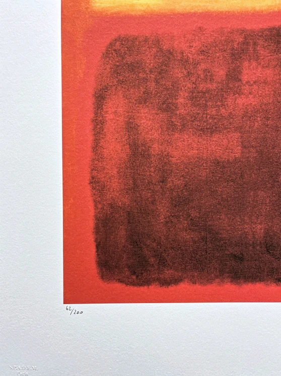 Mark Rothko - Black and yellow on black x/200 - signováno, s certifikátem, 50x65 cm