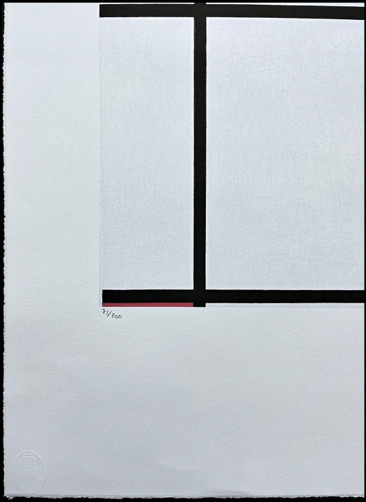 Piet Mondrian - Composition II with red 71/200 - signováno, limitovaná edice, 50x66cm