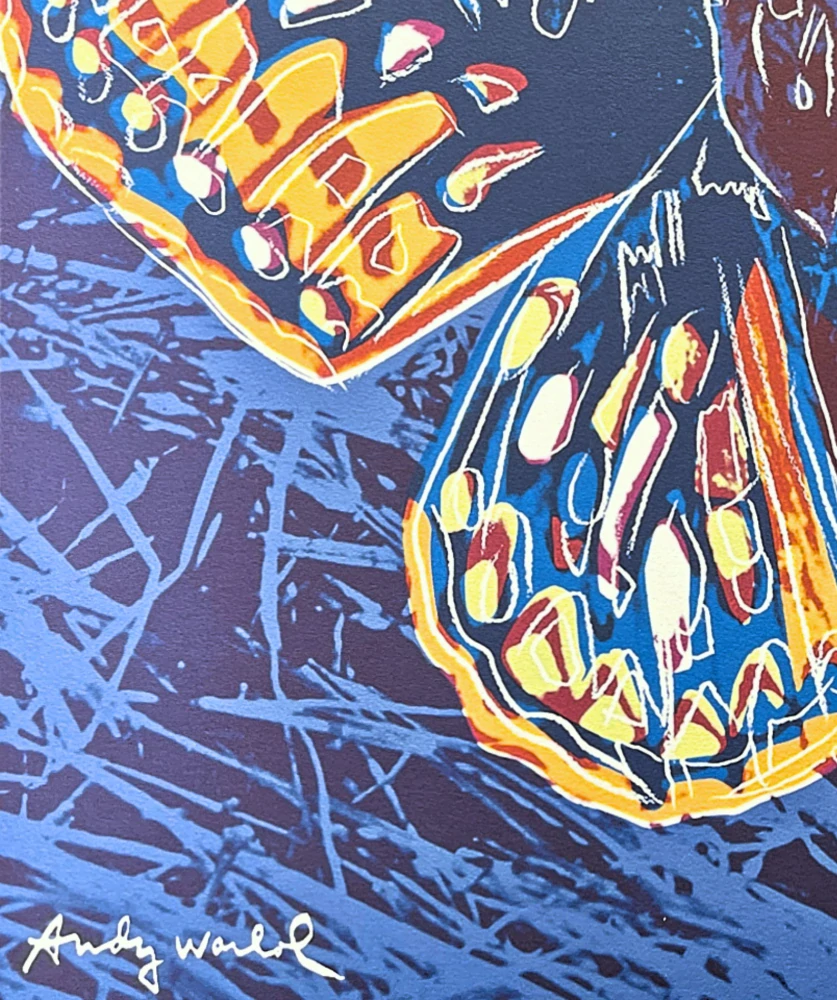 Andy Warhol - Butterfly modrý x/2400 - 60x60 cm, limitovaná edice CMOA s certifikátem