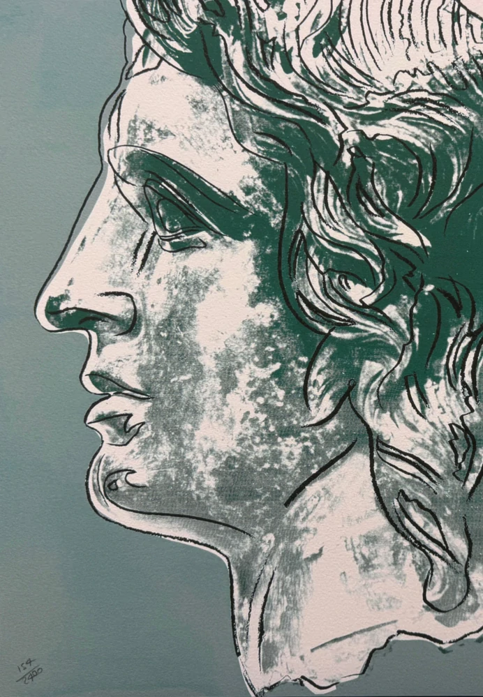 Andy Warhol - Alexander the Great modrý x/2400 - 60x60, limitovaná edice CMOA s certifikátem