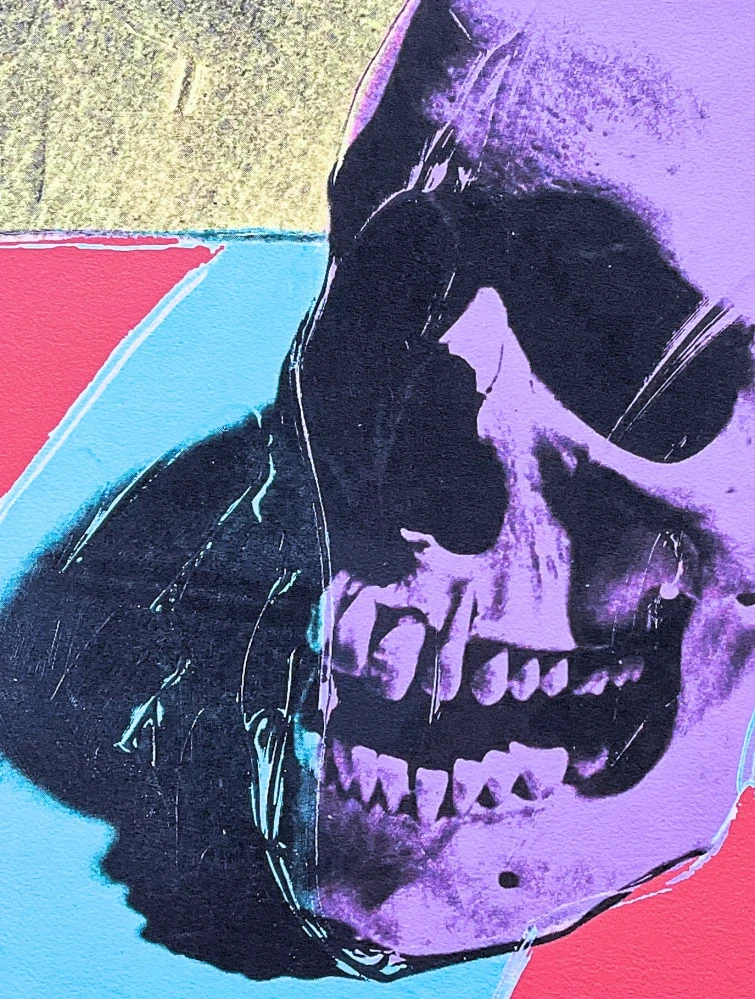 Andy Warhol - Skull na červeném pozadí 138/2400 - 60x60, limitovaná edice CMOA s certifikátem
