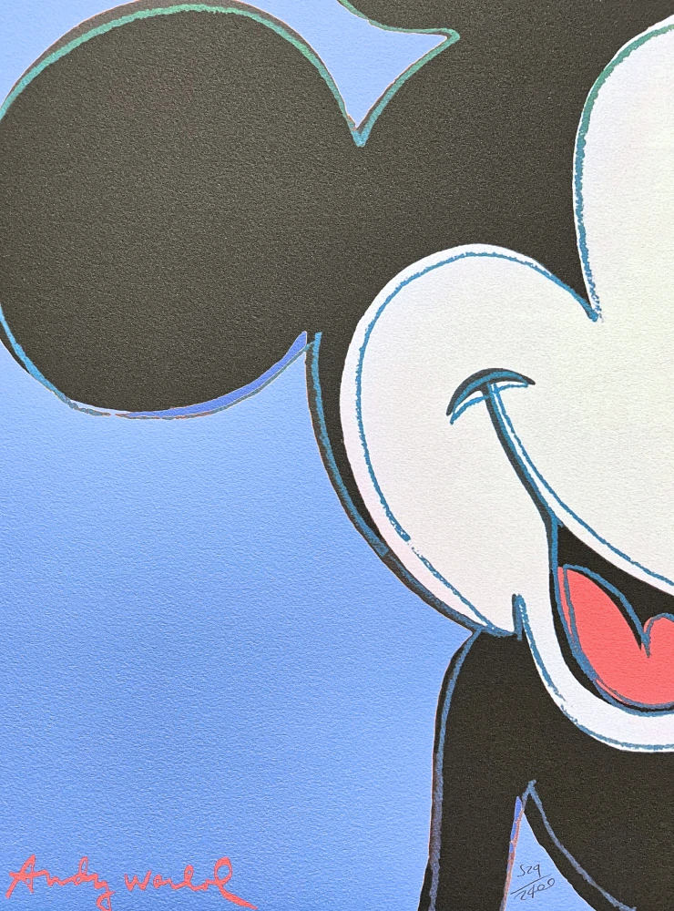 Andy Warhol - Mickey mouse světle modrý x/2400 - 60x60cm, limitovaná edice CMOA s ceritifkátem