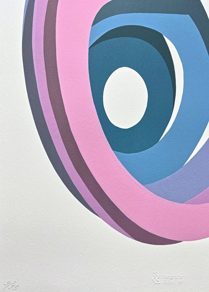 Jan Kaláb - Form of the Void - Lavender - 9/93 - originální litografie 6 barev - limitovaná edice, 50x70cm