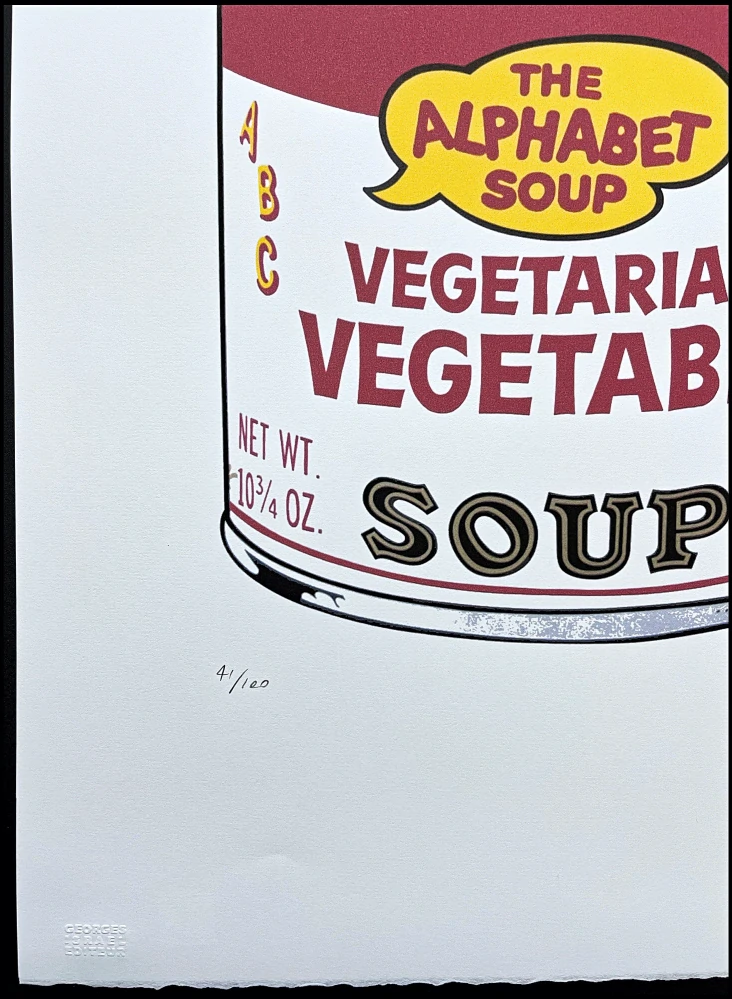 Andy Warhol - Campbell's Soup Vegetarian Vegetable 41/100 - edice Leo Castelli s certifikátem