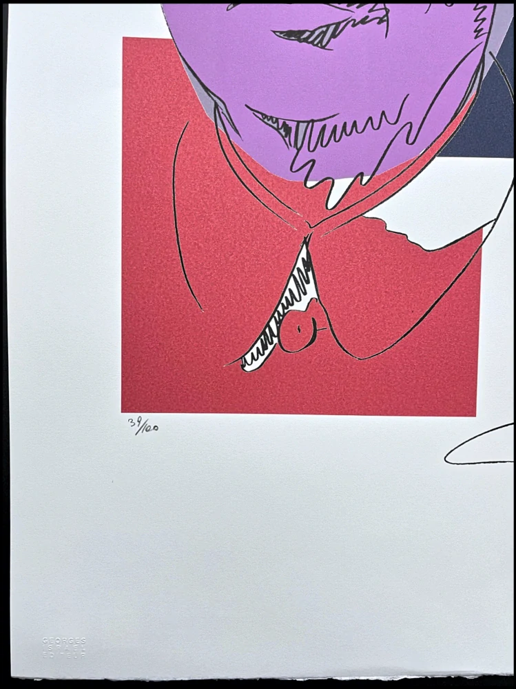 Andy Warhol - Mao Ce-tung kresba fialovy 27/100 - edice Leo Castelli s certifikátem