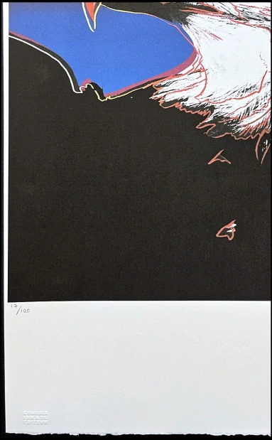 Andy Warhol - Bald Eagle modrý x/100 edice Leo Castelli s certifikátem