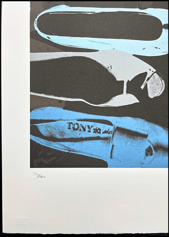 Andy Warhol - Diamont dust shoes modré 20/100 - edice Leo Castelli s certifikátem