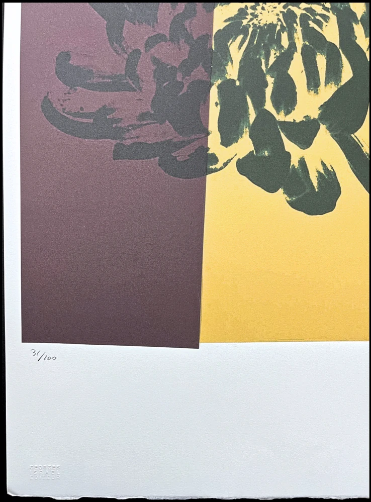 Andy Warhol - Chrysanthemum fialovo-žlutá 31/100 - edice Leo Castelli s certifikátem