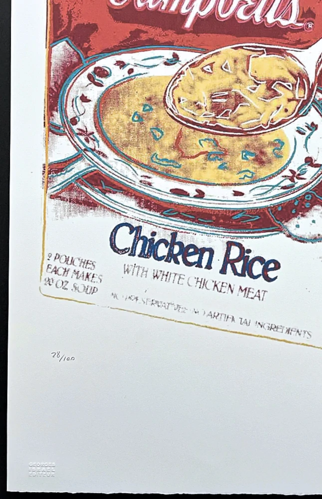 Andy Warhol - Campbell's Soup Chicken Rice 28/100 - edice Leo Castelli s certifikátem