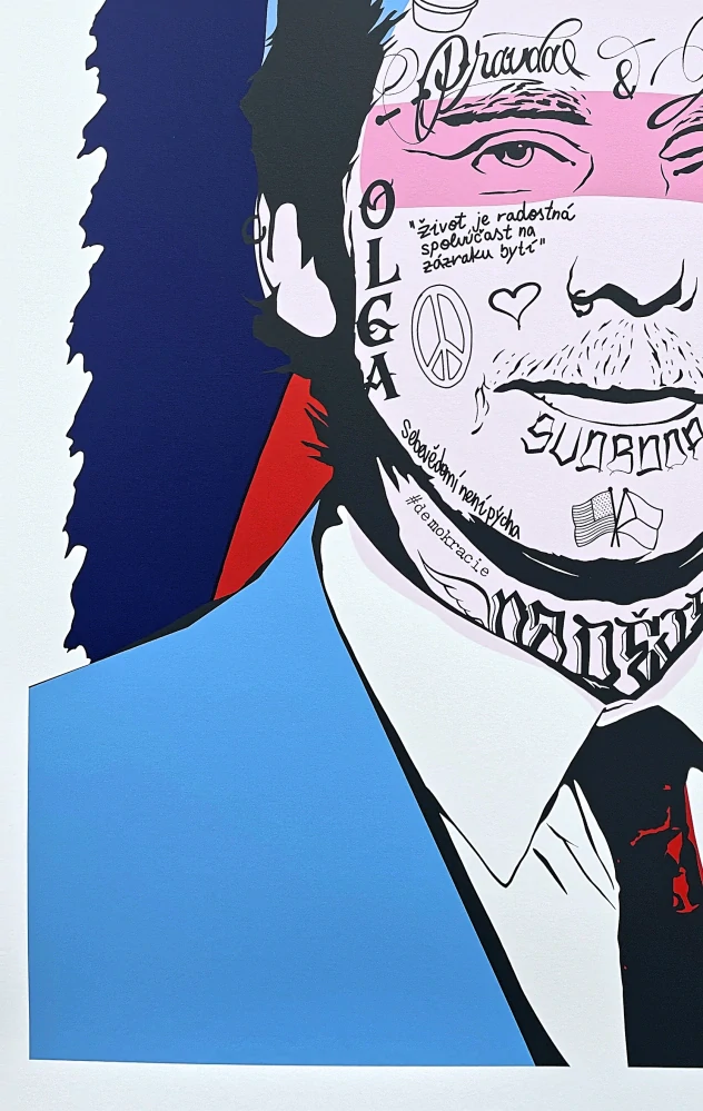 Pasta Oner - Václav Havel 5/89 - originální serigrafie, signováno limitovaná edice, 50x70cm
